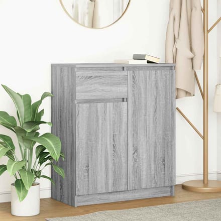 vidaXL - Dressoir - met - lade - 71x35x84 - cm - spaanplaat - grijs - Sonoma