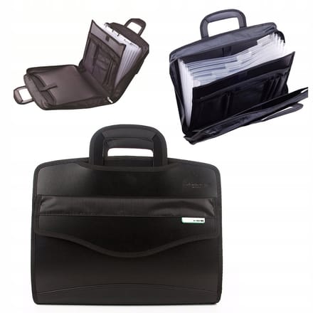 Zwarte Aktetas Organizer voor Documenten en Laptop