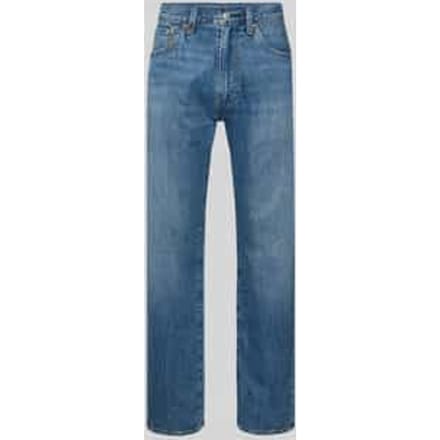 wide leg fit jeans van mix van katoen en linnen model '555®'