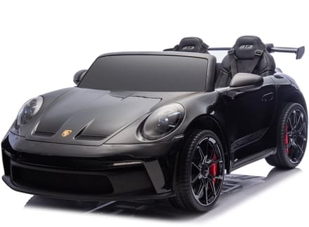 Porsche 911 GT3 XXL - Elektrische Kinderauto - 24V - met Afstandsbediening - Rubberen banden - Lederzitje - Zwart
