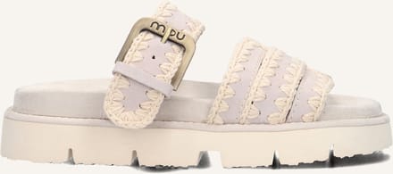 Mou Bio Sandal Buckle Strap Slippers - Dames - Grijs - Maat 40
