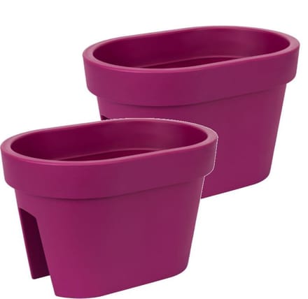 Bloembak Balkonbak Lofly Railing 27x40x25cm FUCHSIA Prosperplast / 2 STUKS ! /