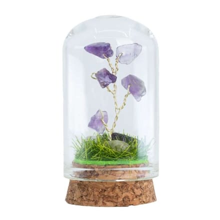 Mini Edelsteenboompje van Amethist in Glas (50 mm)