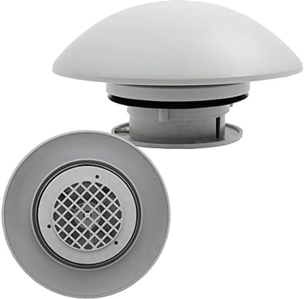 Dakventilator voor camper, caravan en boot - lichtgrijs en aerodynamisch ontwerp