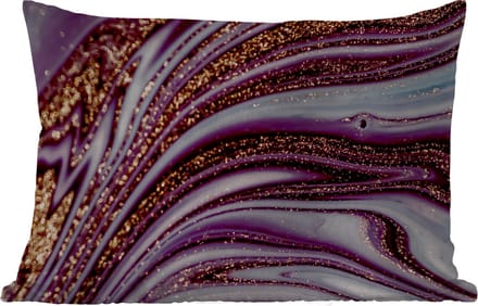 Buitenkussens - Tuin - Marmer - Roze - Goud - Glitter - Marmerlook - Luxe - 50x30 cm