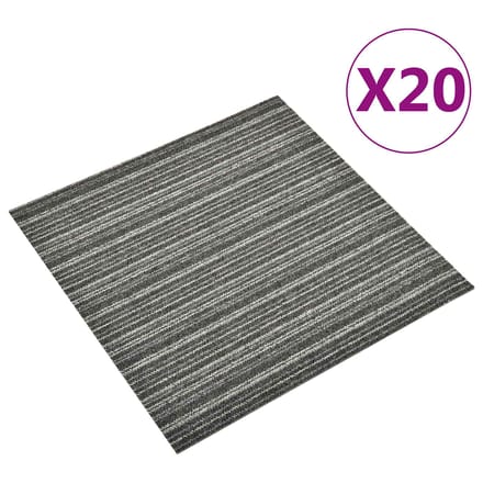 vidaXL - Tapijt - 20 - st - Gestreept - Antraciet - 50 - x - 50 - cm - 100% - Polypropyleen