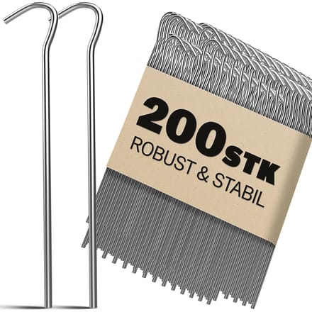 Gardebruk Haringen Set van 200 Gegalvaniseerd Staal lxØ 200x3,5mm