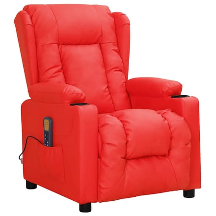 vidaXL - Massagestoel - kunstleer - rood