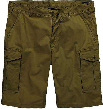 Men Plus - Heren - Cargobermuda baggy fit keperstof elastische tailleband - Donkerolijf - Maat 60