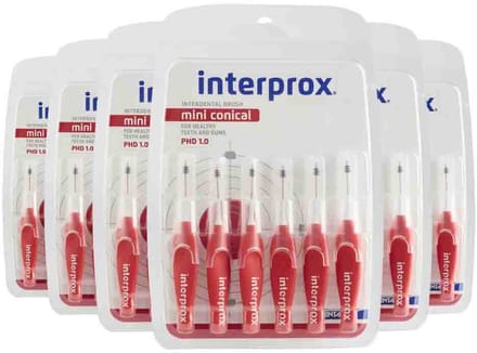 Interprox Ragers Mini Conical Rood PHD 1.0 - 6 x 6 stuks - Voordeelverpakking