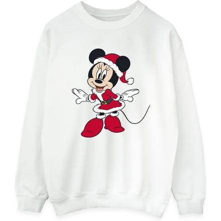 Disney Dames/Dames Minnie Mouse Kerst Sweatshirt (Wit)