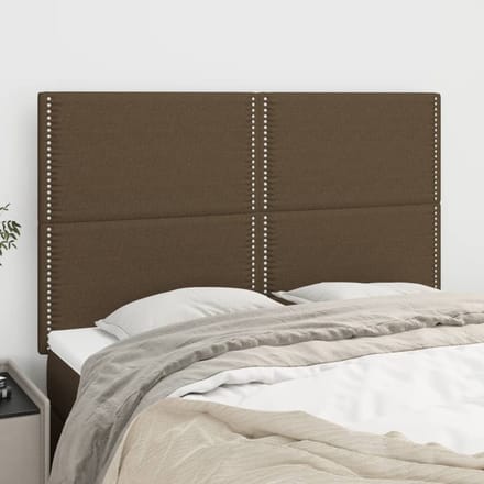 vidaXL Hoofdbord donkerbruin 144x5x118/128 cm stof