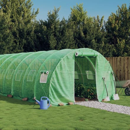 vidaXL - Tuinkas - met - stalen - frame - 66 - m² - 22x3x2 - m - groen