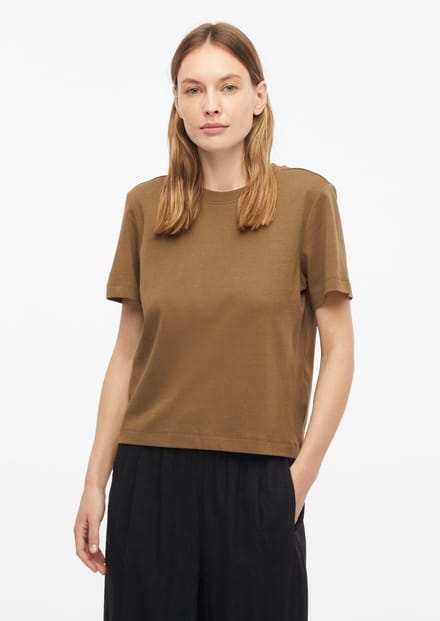 Dames T-shirt Korte Mouwen Zachte Interlock Jersey Met Ronde Hals s.Oliver