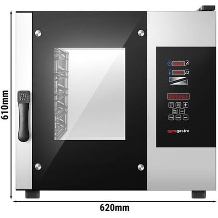 GGM Gastro Professionele bakkerij combisteamer - Digitaal - 4x 600x400 - incl. temperatuurvoeler zilver