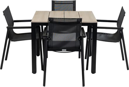 Tuinset Delia/Cyprus | 4 personen | Vierkant 90 cm | Textileen & polywood