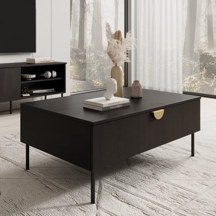 Meubella - Salontafel Monor - Zwart eiken - 100 cm