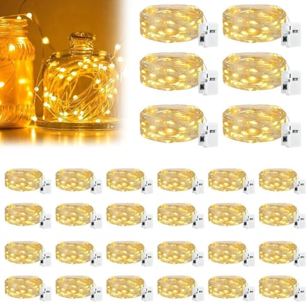 30 Stuks Mini LED Fairy Lights op Batterij, 2 m Warm Witte Micro LED String Verlichting voor Tuin, Feest, Kerst en Bruiloft Decoratie