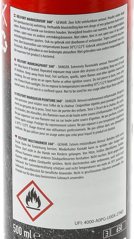 Kelfort Markeerverf 360 Graden Fluor Rood 500 ml - 1526291