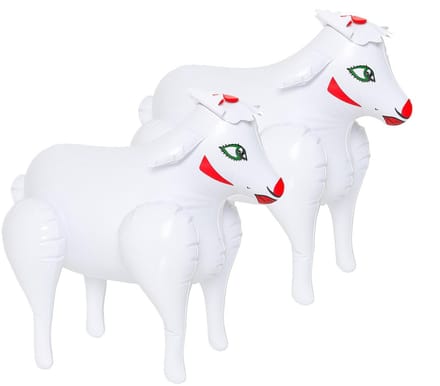 Opblaasbaar klein schaapje/lammetje - 2x - 40 x 40 cm cm - dieren - fun artikel