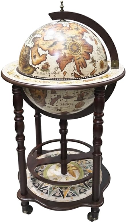 Brulo - Wereldbol - Globebar - Hout - Bruin - Meriwether- 42 cm diameter