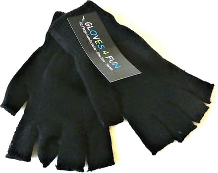 Handschoen Heren zonder vingertoppen - 1/2 Vingers - Zwart