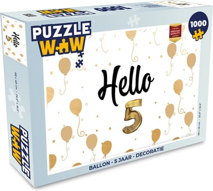 Puzzel Ballon - 5 jaar - Decoratie - Legpuzzel - Puzzel 1000 stukjes volwassenen