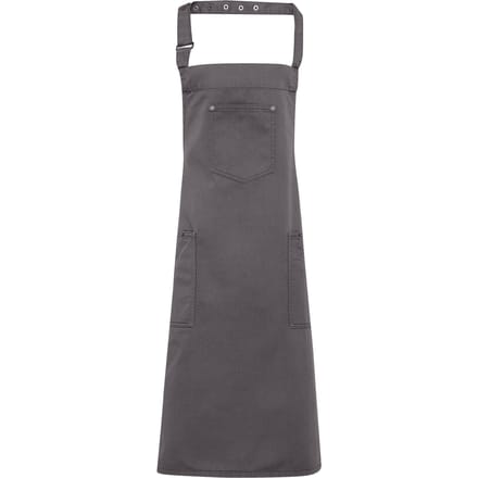 Premier Unisex Chino Cotton Bib Apron (Staal)