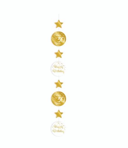 Paperdreams - Hangende decoratie Gold/White 30 jaar