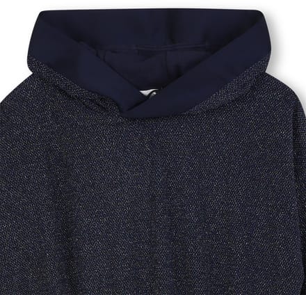 Meisjes glitterjurk met capuchon donkerblauw 98