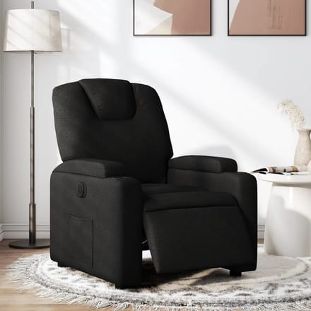 vidaXL - Fauteuil - verstelbaar - elektrisch - stof - zwart