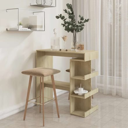 vidaXL - Bartafel - met - opbergrek - 100x50x101,5 - cm - hout - sonoma - eiken