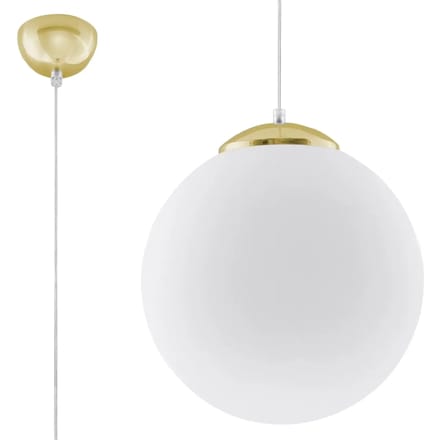 Sollux Lighting Hanglamp Ugo - 120x30x30cm - E27 - wit goud - staal/glas