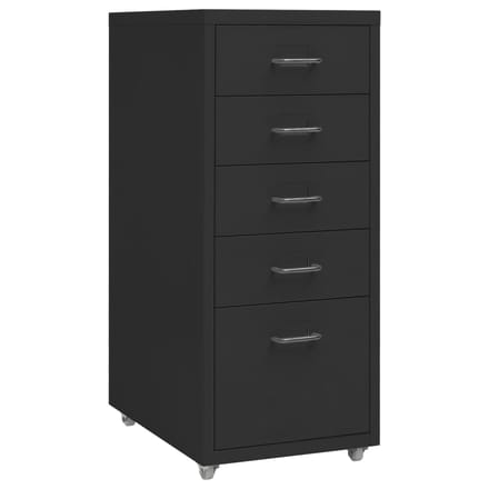 vidaXL - Ladeblok - verrijdbaar - 28x41x69 - cm - metaal - zwart