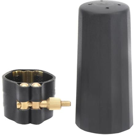 Kit bec de saxophone alto en cuir PU, attache de ligature, capuchon en plastique, boîte blanche JS01 black