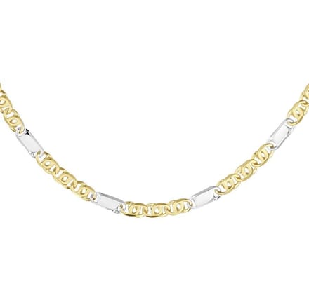 YO&NO - Ketting - Bicolor goud -  Valkenoog -  4,2 mm -  50 cm - 585 goud