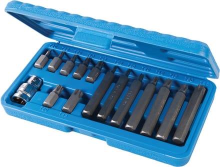 Silverline Torx bitset - 30 en 75 mm - Gehard chroom-vanadium - Inclusief koffer