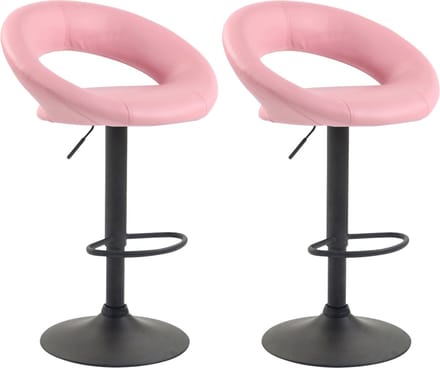 CLP Olinda Set van 2 Barkrukken - Kunstleer zwart/roze