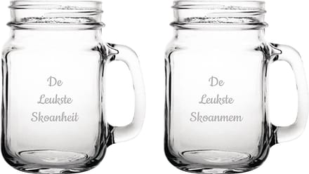 Gegraveerde Drinkglas 45cl De Leukste Skoanheit-De Leukste Skoanmem