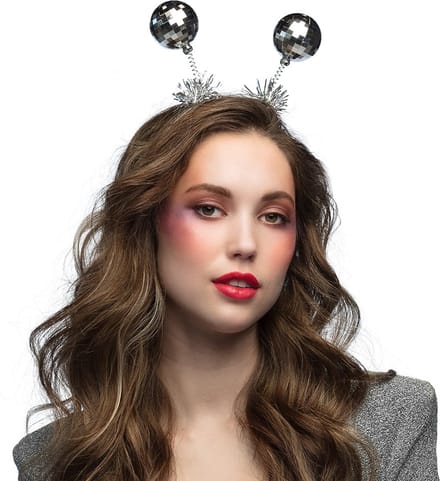 Boland - Diadeem Discoballen zilver - - Volwassenen - Vrouwen - 80s - Disco