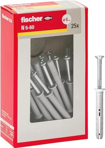 Verlengpluggen 6 x 60 mm voor Betonneinstallaties - 25 Stuks