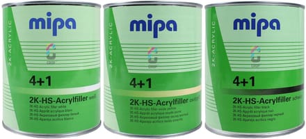 MIPA 4+1 2K-HS-Acrylfiller - Primer - 1 liter - Zwart