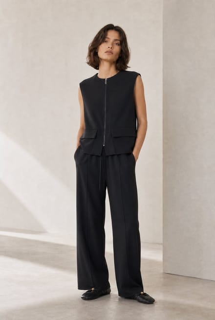 Evo wide-leg technical jersey pants | Black - Black / S