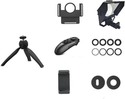 Teleprompter Mini - Opname Hulpmiddel - Video Opnames - Universele Camera Adapter - 155x145 mm - Zwart