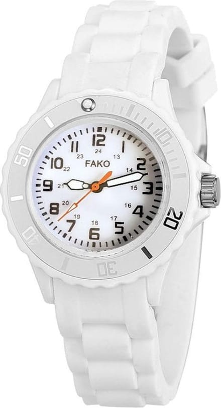 Fako® - Kinderhorloge - Siliconen - Classic - Wit