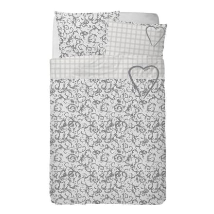 Stapelgoed Dekbedovertrek Sweet Heartz - Ledikant - 100x140 cm - Grey