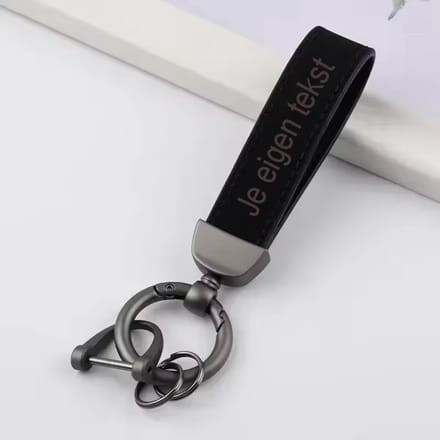 Sleutelhanger Zwart - Sjiek - Laser gegraveerd - Gepersonaliseerd
