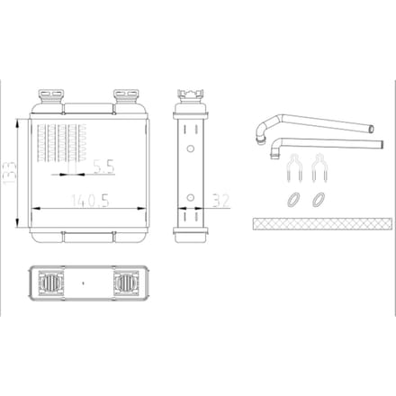 Warmtewisselaar, interieur verwarming NRF 54411