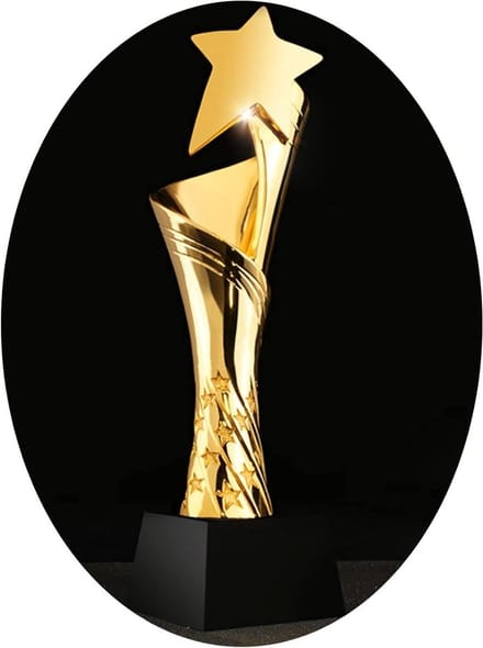Gouden Trofee - Prijs Hars - Erkenning Prestaties - Aanpasbaar Graveren - 32 Centimeter - Goud