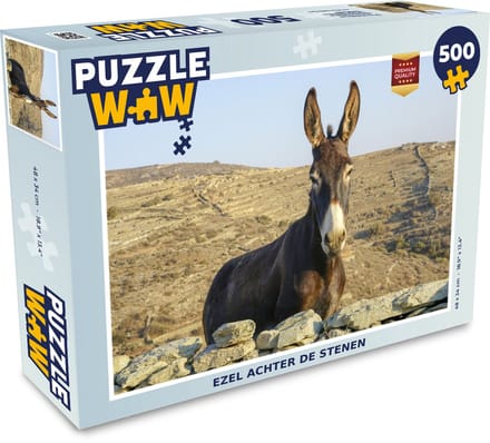 Puzzel Ezel achter de stenen - Legpuzzel - Puzzel 500 stukjes